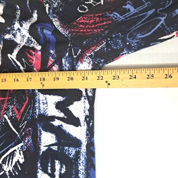 Top Women’s 3X Abstract Print Long Sleeves Blouse Pullover Round Neck Multicolor - Picture 4 of 8